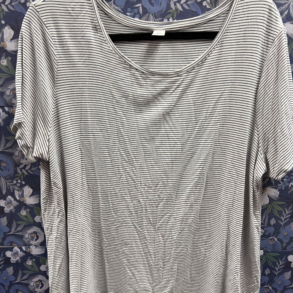 Navy striped shirt